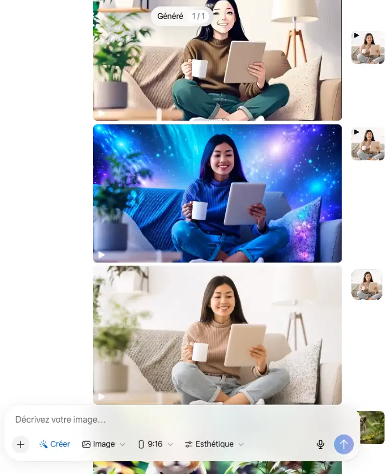 jeune femme Créer à partir d'une image non IA